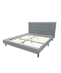 LETTO MATRIMONIALE IN KIT BELLAHOME 'PARIGI' COLORE GRIGIO CHIARO, 160X200X102 CM