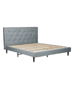 Letto matrimoniale in kit bellahome 'parigi' colore grigio chiaro, 160x200x102 cm