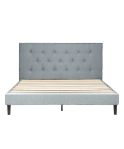 Letto matrimoniale in kit bellahome "parigi" colore grigio chiaro, 160x200x102 cm