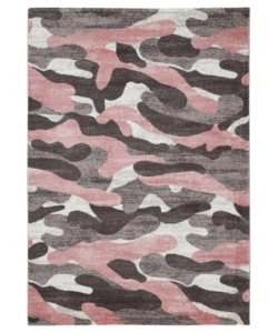 Tappeto 'camouflage' grigio e rosa, 170x120 cm