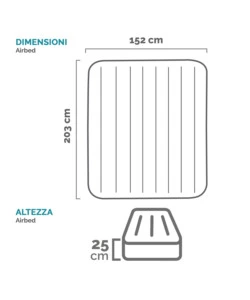 Materasso matrimoniale gonfiabile "dura-beam prestige downy" colore verde scuro con pompa a batteria, 152x203x25 cm