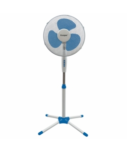 Ventilatore a piantana con 3 pale e 3 velocitÀ colore bianco e blu, 45 w