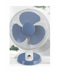 Ventilatore da tavolo con 5 pale e 3 velocitÀ colore blu e bianco, 45 w