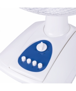 Ventilatore da tavolo con 5 pale e 3 velocitÀ colore blu e bianco, 45 w