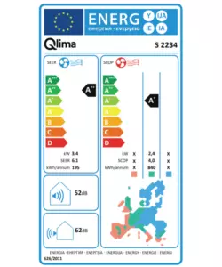 Climatizzatore a parete qlima pompa di calore "s 2234" unitÀ esterna ed interna, 3 funzioni in 1