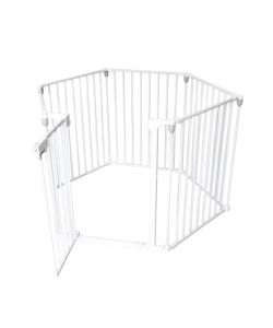 Barriera di sicurezza per bambini king collection in metallo verniciato colore bianco, 120x74 cm