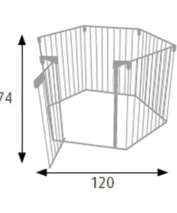 Barriera di sicurezza per bambini king collection in metallo verniciato colore bianco, 120x74 cm