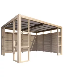 Pergola in legno da esterno decor et jardin 'ambre' con copertura, 401x304x229 cm