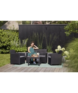 Set da giardino keter "marie lounge" colore grafite, 4 posti