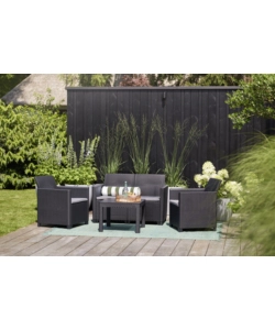 Set da giardino keter "marie lounge" colore grafite, 4 posti