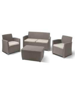 Set da giardino keter 'mia lounge set' in polipropilene colore cappuccino, 4 posti