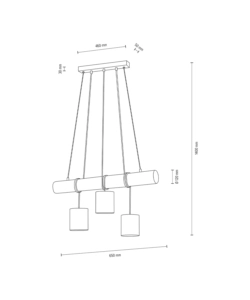 Lampada a sospensione onli 'pinocio' 3 luci 3xe27