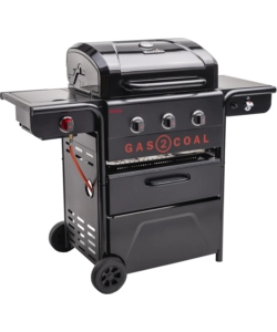 Barbecue a gas/carbone char broil 'gas2coal 2.0 330 special edition' in acciaio con 3 bruciatori, 133,4x63x117 cm