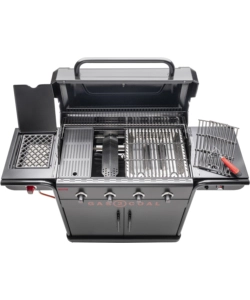 Barbecue a gas/carbone char broil "gas2coal 2.0 440 special edition" in acciaio con 4 bruciatori, 155x63x117 cm