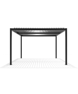 Pergola bioclimatica motorizzata riviera "calicantus plus" in alluminio colore antracite 4x4x2,5 mt