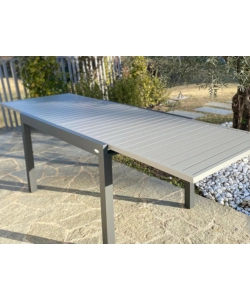 Tavolo da esterno allungabile riviera "azalea" in alluminio colore grigio, 132/264x90x75 cm