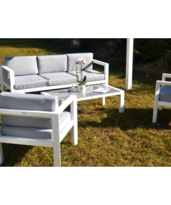 Set da esterno riviera "hibiscus" in alluminio colore bianco e grigio, 5 sedute e un tavolino