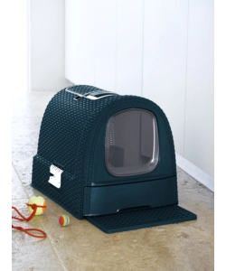 Lettiera e trasportino per gatti keter "cat litter box" in polipropilene colore antracite, 51x39x39 cm