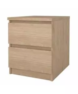 Comodino 'naia' con 2 cassetti colore legno, 40,4x50x49,5 cm