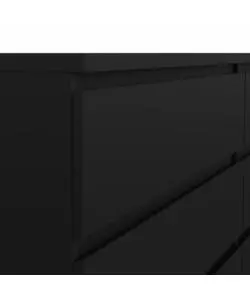 Cassettiera doppia "naia" con 6 cassetti colore nero opaco, 153,8x50x70,1 cm