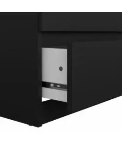 Cassettiera doppia "naia" con 6 cassetti colore nero opaco, 153,8x50x70,1 cm