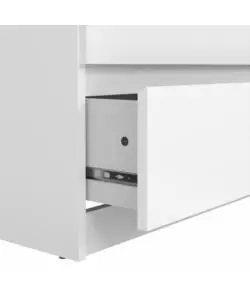 Cassettiera doppia "naia" con 6 cassetti colore bianco lucido, 153,8x50x70,1 cm