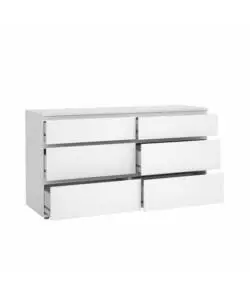 Cassettiera doppia "nova" con 6 cassetti colore bianco, 153,4x50x83,7 cm