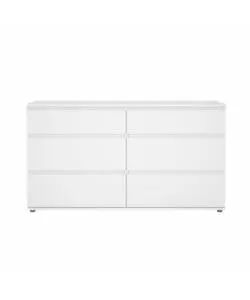 Cassettiera doppia "nova" con 6 cassetti colore bianco, 153,4x50x83,7 cm