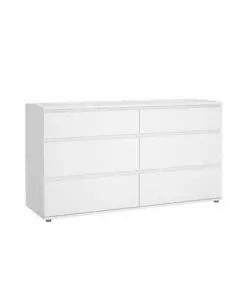 Cassettiera doppia "nova" con 6 cassetti colore bianco, 153,4x50x83,7 cm