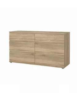 Cassettiera doppia 'nova' con 6 cassetti colore rovere, 153,4x50x83,7 cm