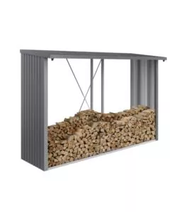 Legnaia biohort "woodstock 300" in acciaio zincato argento metallizzato, 300,7x102x199 cm - 35040