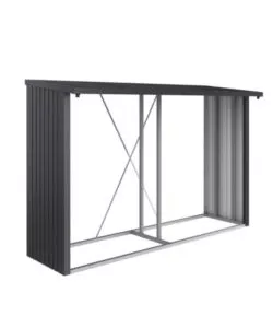 Legnaia biohort 'woodstock 300' in acciaio zincato grigio scuro metallizzato, 300,7x102x199 cm - 37040