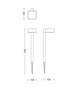 Palo solare led da terra per esterno philips "vynce", 2700 k