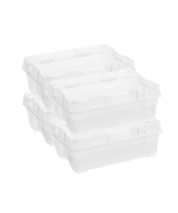 Set da 4 contenitori keter 'jumbo' in polipropilene colore trasparente, 38,5x58x21,3 cm