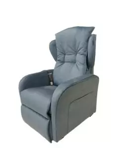 Poltrona 'jolly' con recliner e alzata elettrica in tessuto blu, 75x85x108 cm