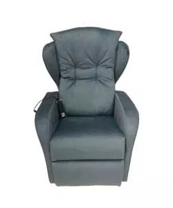 Poltrona "jolly" con recliner e alzata elettrica in tessuto blu, 75x85x108 cm