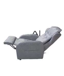 Poltrona "jolly" con recliner e alzata elettrica in tessuto grigio chiaro, 75x85x108 cm