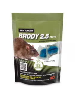 Esca topicida blu kollant 'brody 2.5' con olio vegetale, 150 gr