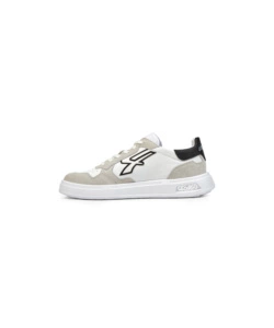 Scarpa sneaker u-power "helix" in pelle colore bianco e beige, tg 44