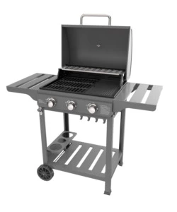 Barbecue a gas ompagrill "expert" in acciaio con 3 fuochi, 118,5x57,5x104,5 cm