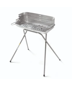 Barbecue a carbone ompagrill '60-40 aluminized' in acciaio alluminato, 60x36 cm.