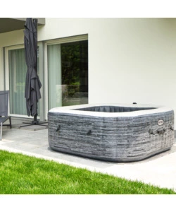 Piscina idromassaggio gonfiabile quadrata intex "greystone deluxe" 4 persone 173x173x71cm