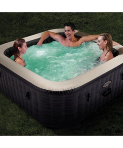 Piscina idromassaggio gonfiabile quadrata intex "greystone deluxe" 4 persone 173x173x71cm