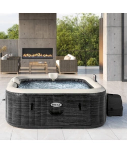 Piscina idromassaggio gonfiabile quadrata intex "greystone deluxe" 6 persone 193x193x71cm