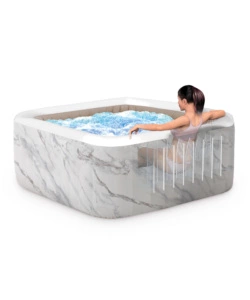 Piscina idromassaggio gonfiabile quadrata intex "calacatta dual zone" 4 persone 173x173x71cm