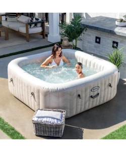 Piscina idromassaggio gonfiabile quadrata intex "chevron deluxe" 6 persone 193x193x71cm