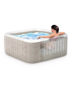 Piscina idromassaggio gonfiabile quadrata intex "chevron deluxe" 6 persone 193x193x71cm