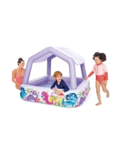 Piscina gonfiabile quadrata per bambini intex "acquario" con tettoia removibile 157x157x122 cm