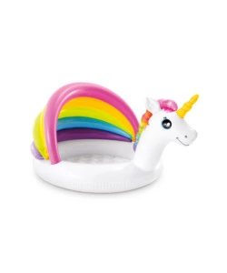 Piscina gonfiabile ovale per bambini intex "unicorno" con parasole 127x102x69 cm