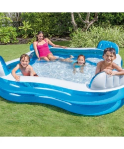 Piscina gonfiabile quadrata per bambini intex "family 4 sedili" 229x229x66 cm